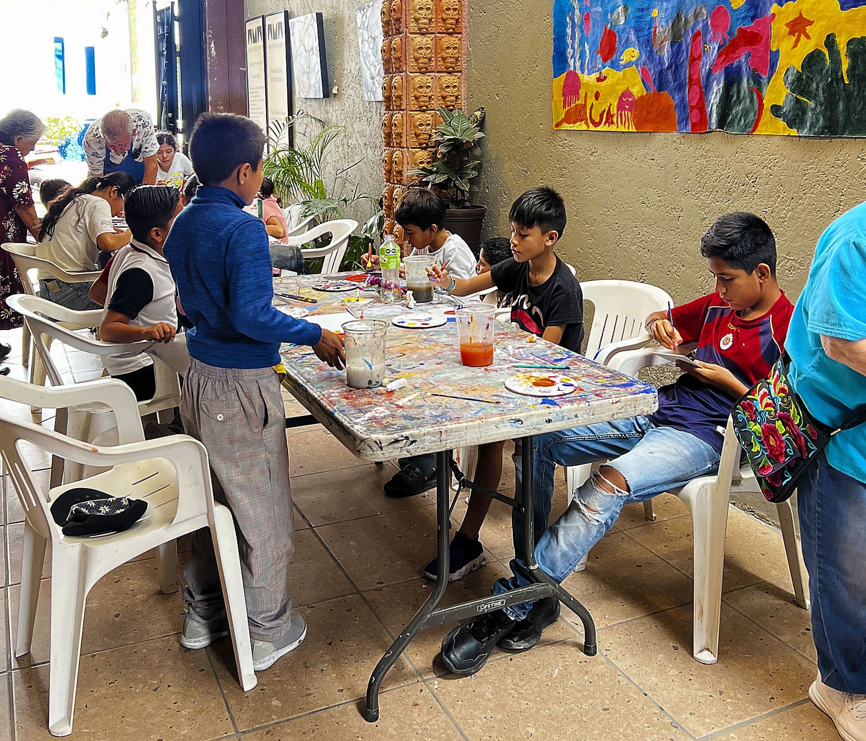 Portion of a typical Saturday art class